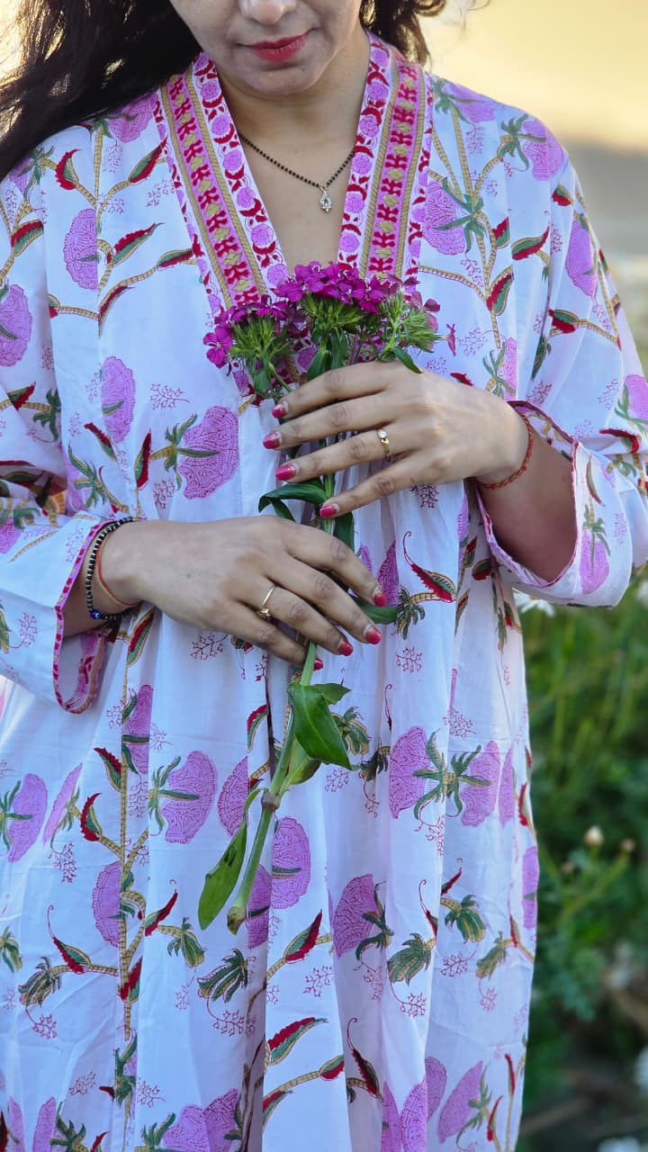 Block printed Gown Dress