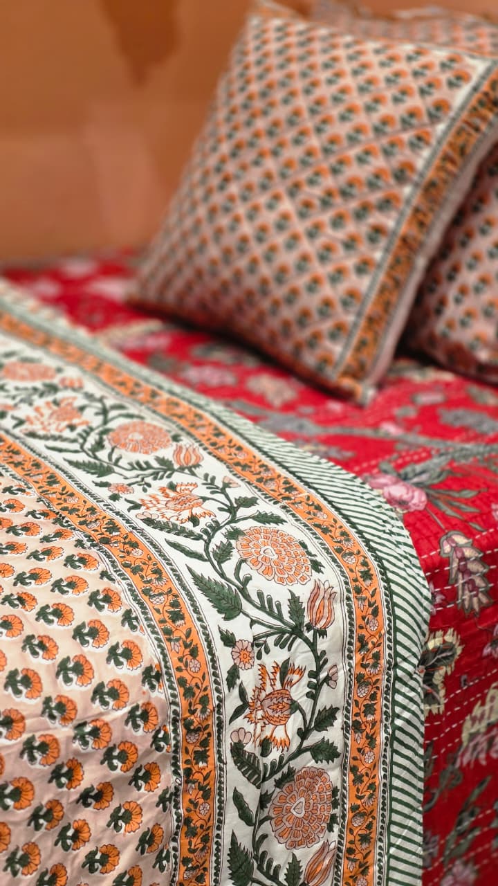 Hand block printed Quilts