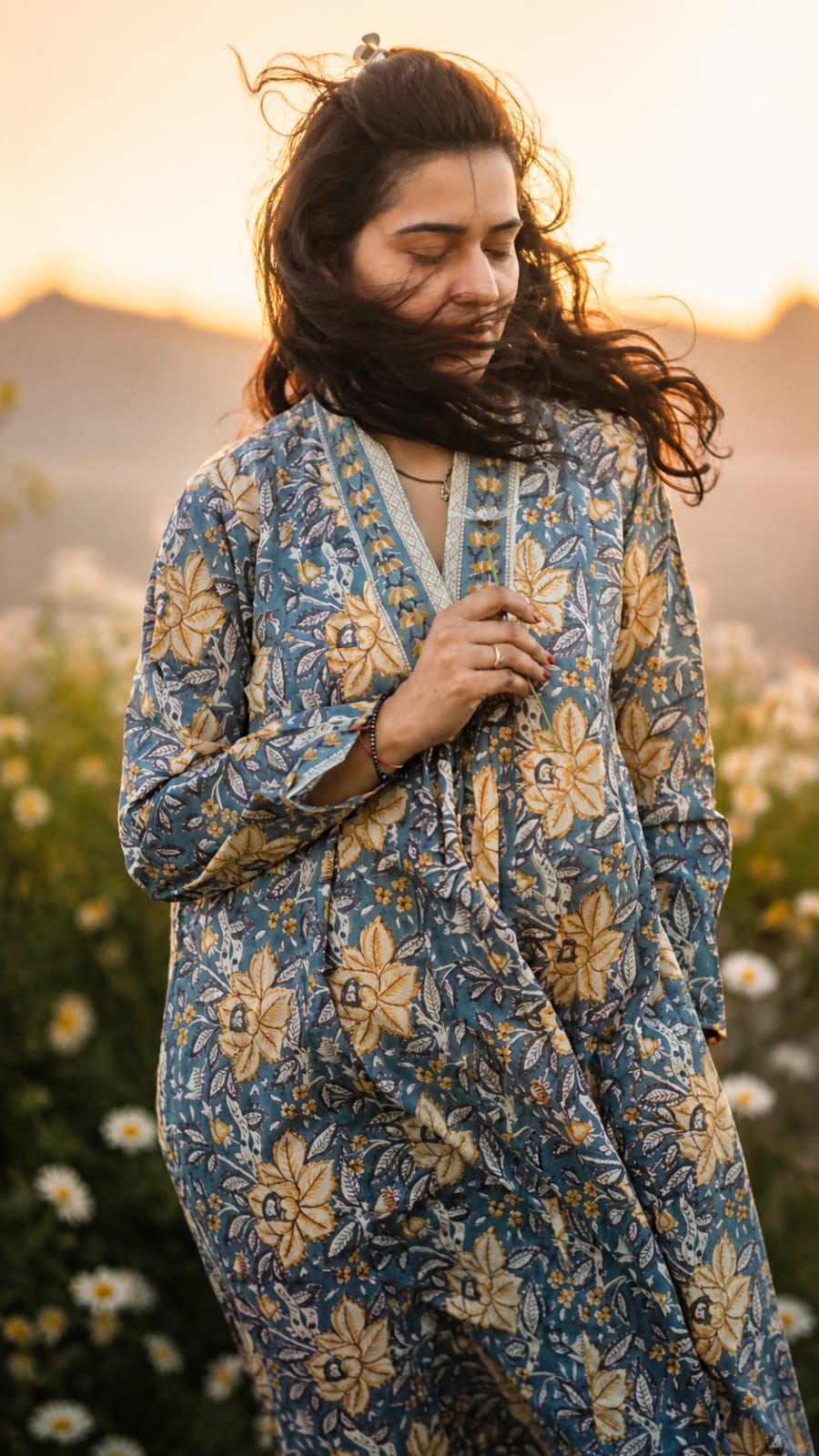 Blockprinted Gown Dress